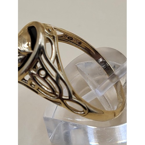 11 - 9ct Gold Gent's Jaguar & Onyx Mascot Ring Size Y Weighs 4g Good Condition Fully Hallmarked&nbsp;