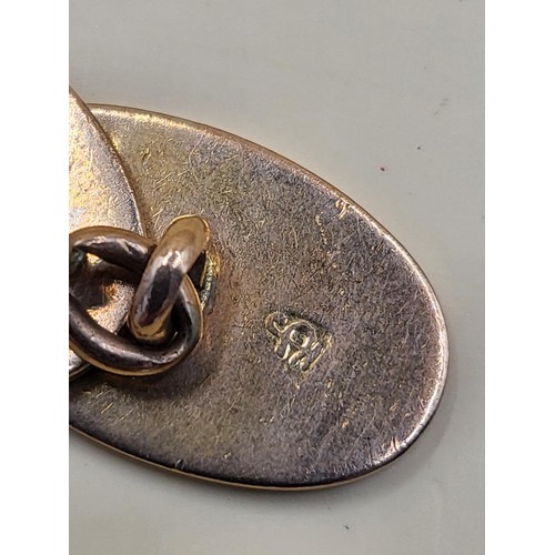 13 - 9ct Gold Gents Antique Cufflinks Weighs 9.3g Fully Hallmarked&nbsp;