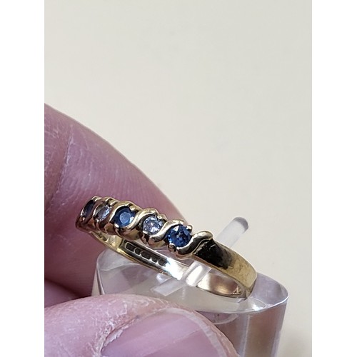26 - 9ct Gold Diamonds & Sapphires Lady's Ring Size O Weighs 2.2g Fully Hallmarked&nbsp;