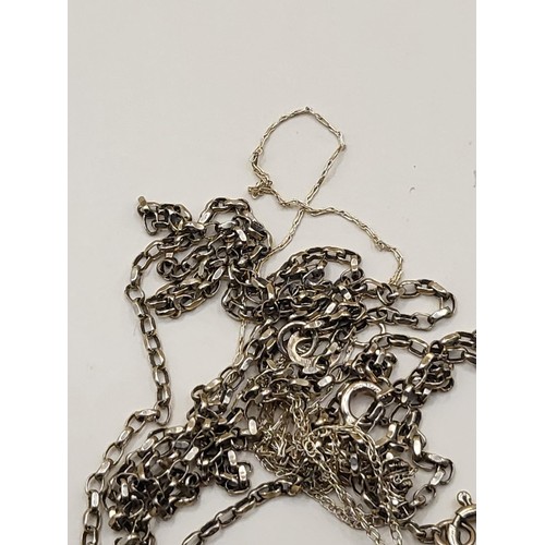 27 - Two 9ct Gold Chains Tangled One With Small Diamond Pendant Weighs 2.8g&nbsp;