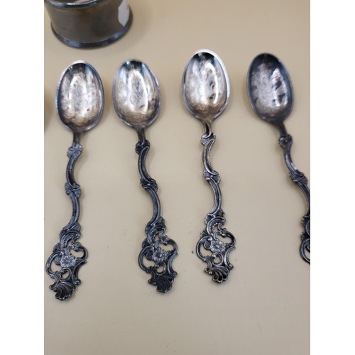 37 - Six Sterling Silver Teaspoons along with a Sterling Napkin Ring Weighs 74g&nbsp;