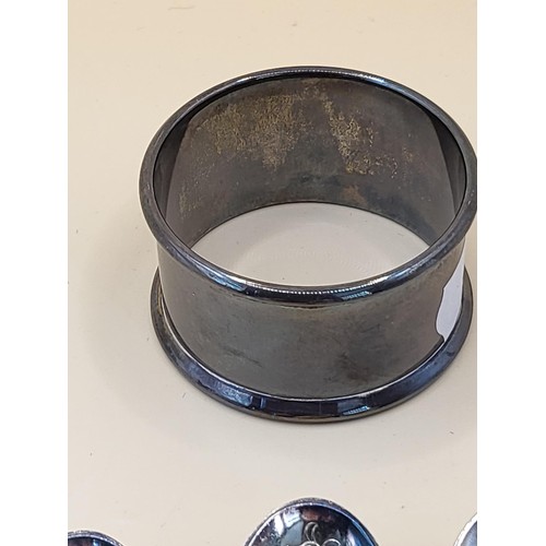 37 - Six Sterling Silver Teaspoons along with a Sterling Napkin Ring Weighs 74g&nbsp;