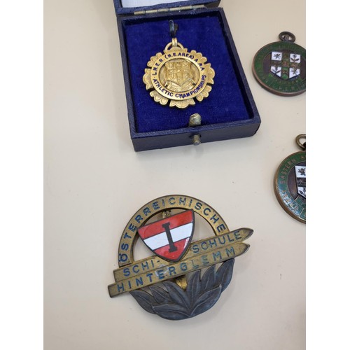 59 - Six L.N.E.R Medals ( Not Silver) along with Austrain Ski Medal Badge&nbsp;