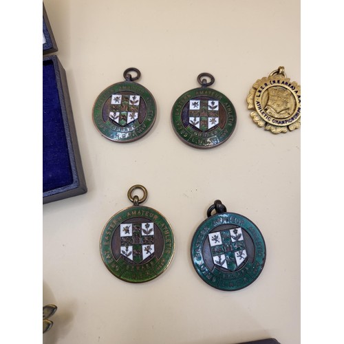 59 - Six L.N.E.R Medals ( Not Silver) along with Austrain Ski Medal Badge&nbsp;