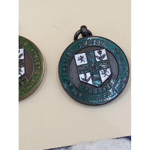 59 - Six L.N.E.R Medals ( Not Silver) along with Austrain Ski Medal Badge&nbsp;