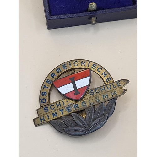 59 - Six L.N.E.R Medals ( Not Silver) along with Austrain Ski Medal Badge&nbsp;