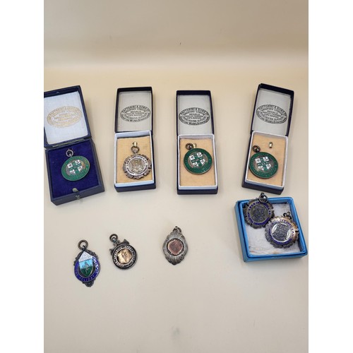 60 - Six Sterling Silver L.N.E.R Medals Awarded For Athletics along with Three Other Sterling Athletic Me... 