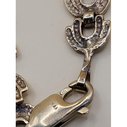 41 - 10ct Gold Wishbone Design Bracelet Weighs 14.4g Measures 20cm Unclasped Hallmarked