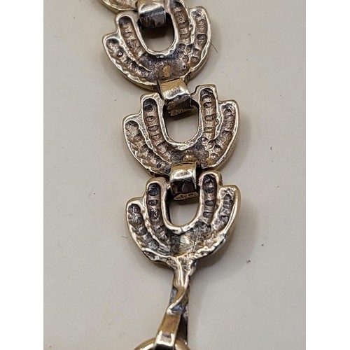 41 - 10ct Gold Wishbone Design Bracelet Weighs 14.4g Measures 20cm Unclasped Hallmarked