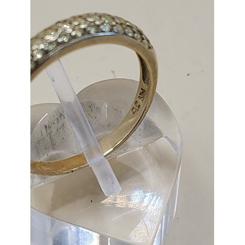 44 - 14ct Gold & Light Yellow Stones Size P Weighs 1.9g Stamped 14k