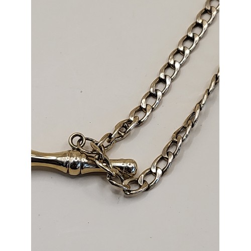 47 - 9ct Gold Necklace with Tbar Fully Hallmarked Measures 46cm Unclasped Weighs 5.3g&nbsp;