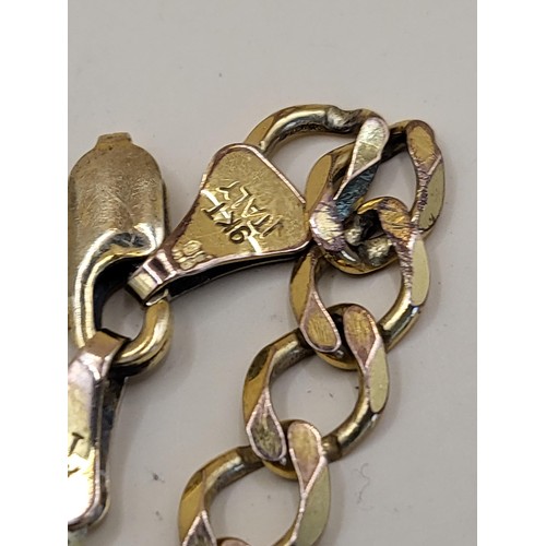 49 - 9ct Gold Curb Bracelet Broken Clasp Measures 16cm Unclasped Weighs 6.1g Fully Hallmarked&nbsp;