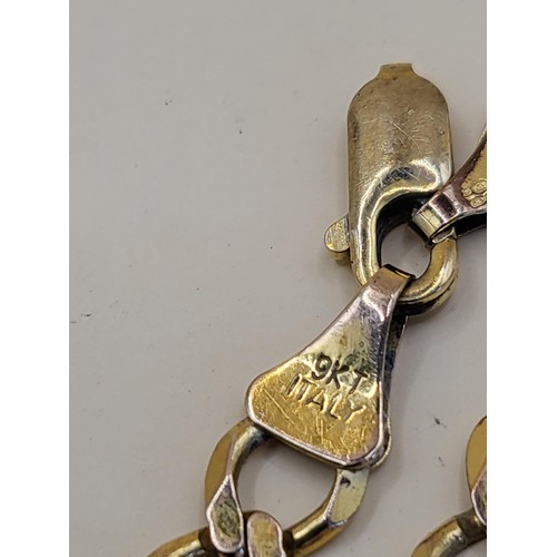 49 - 9ct Gold Curb Bracelet Broken Clasp Measures 16cm Unclasped Weighs 6.1g Fully Hallmarked&nbsp;