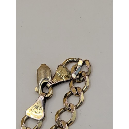 49 - 9ct Gold Curb Bracelet Broken Clasp Measures 16cm Unclasped Weighs 6.1g Fully Hallmarked&nbsp;