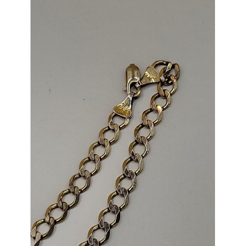 49 - 9ct Gold Curb Bracelet Broken Clasp Measures 16cm Unclasped Weighs 6.1g Fully Hallmarked&nbsp;