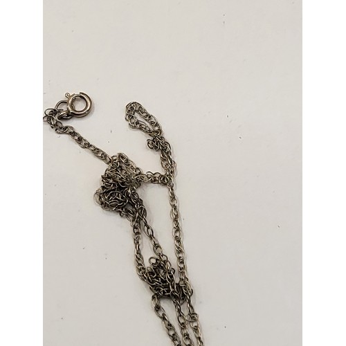 50 - 14ct Pendant with Pearl Weighs 1g on 9ct Gold Chain Weighs 0.6g Both Hallmarked&nbsp;