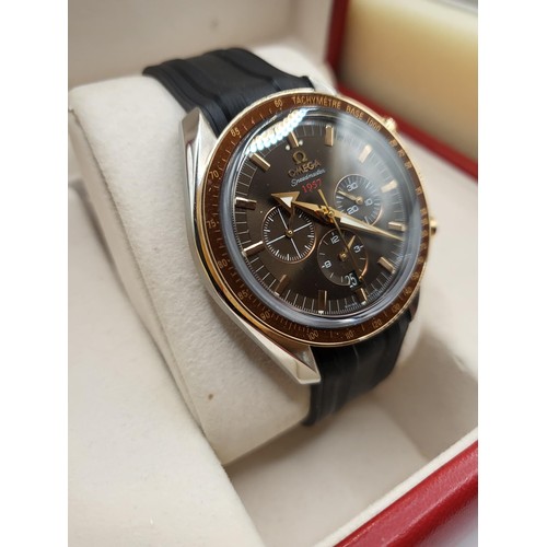 24 - Omega Speedmaster Broad Arrow321.93.42.50.13.0012009 in Great Condition With 18ct Rose Gold Bezel, C... 