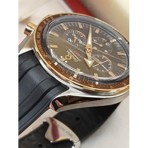 24 - Omega Speedmaster Broad Arrow321.93.42.50.13.0012009 in Great Condition With 18ct Rose Gold Bezel, C... 
