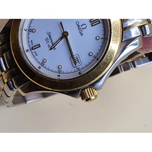 23 - Omega Seamaster 120m 18ct Bezel Quartz Gent's Watch in Good Condition & Perfect Working Order Un... 