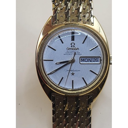 25 - 1969 Omega Constellation 18ct Gold Watch With 18ct Gold Bracelet & Case Item Weighs an Impressiv... 