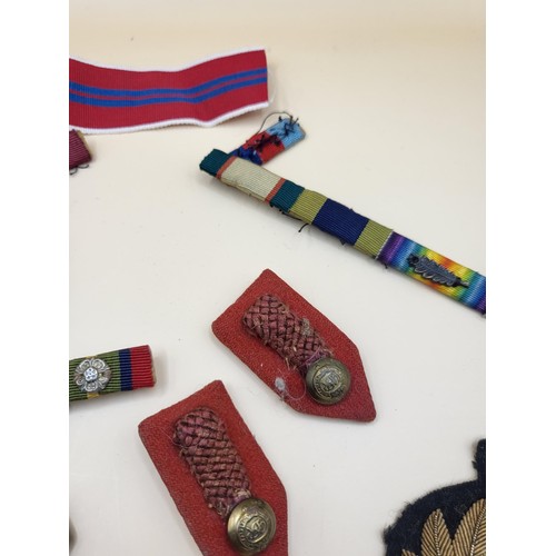WW2 Brigadier Gorget Tabs along with Ribbon Bars, Merchant Navy Cap ...