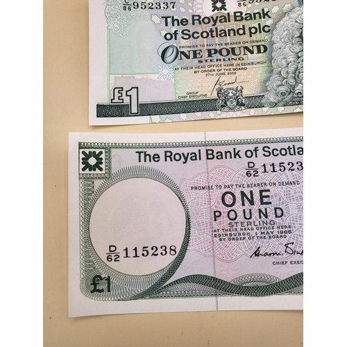 Four The Royal bank of Scotland One Pound Notes Three Year 2000 All ...