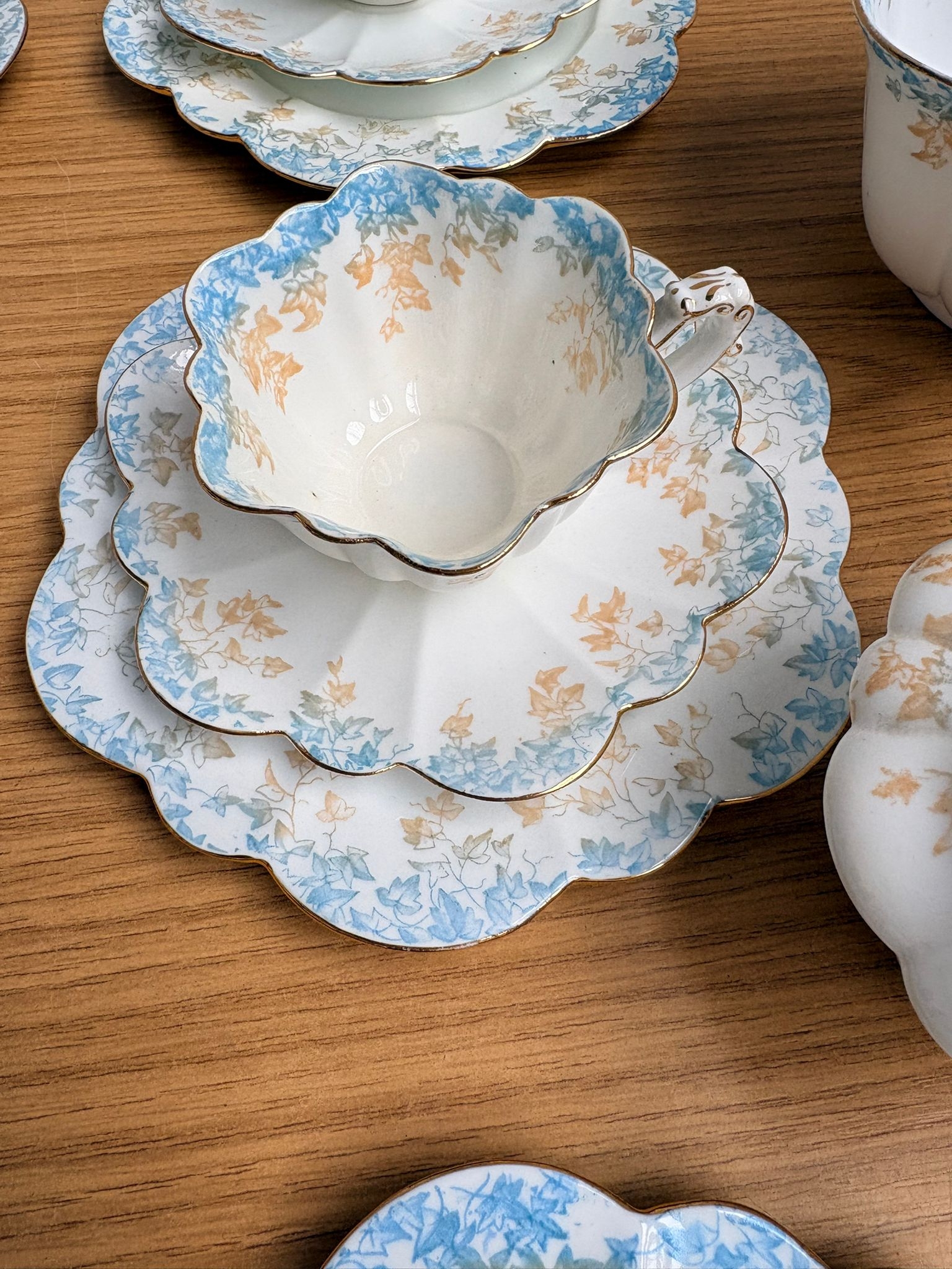 Antique Foley Tea Set ( Pre Shelley)Comprising Eleven Trios, Side Plate ...