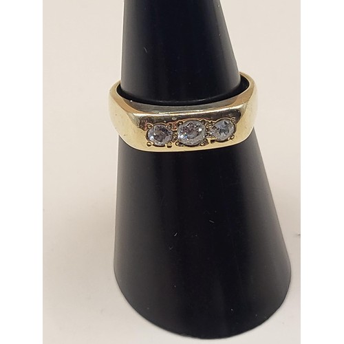 2 - 9ct Gold & Mine Cut Diamond Ring Size L Weighs 3.8g Fully Hallmarked&nbsp;