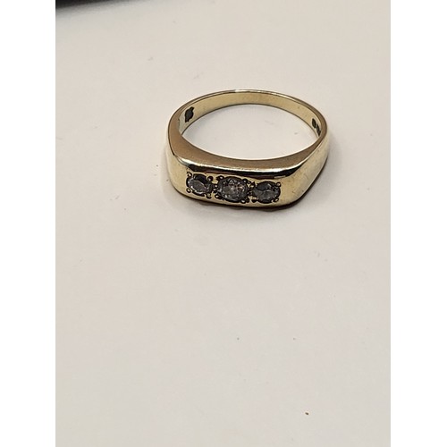 2 - 9ct Gold & Mine Cut Diamond Ring Size L Weighs 3.8g Fully Hallmarked&nbsp;