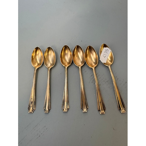 165 - Six Sterling Silver Tea Spoons Weighs 58g