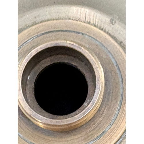 178 - Vintage Oriental Brass Tea Caddy Height 12cm Marks to Base Diameter 18cm