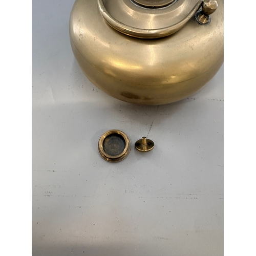 178 - Vintage Oriental Brass Tea Caddy Height 12cm Marks to Base Diameter 18cm