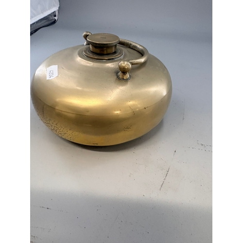 178 - Vintage Oriental Brass Tea Caddy Height 12cm Marks to Base Diameter 18cm