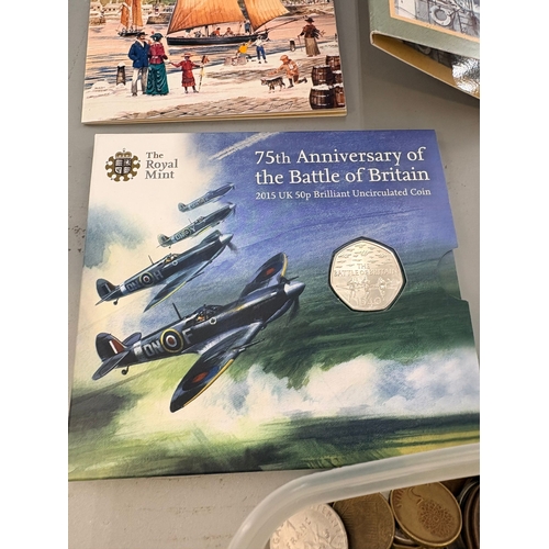 193 - Collection of Mixed Coin Denominations to Include 50p's, &pound;2 Coin & Pennies&nbsp;