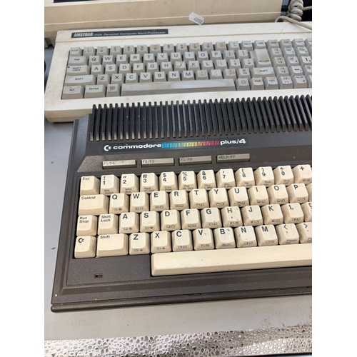 195 - Amstrad 256k Personal Word Processor & Printer Along with Commodore Plus/4 Games Console, Joysti... 