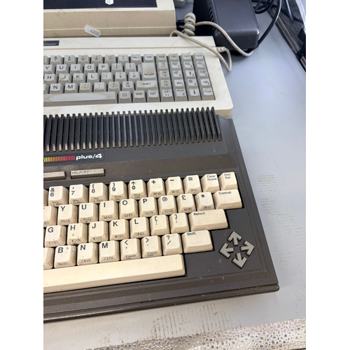 195 - Amstrad 256k Personal Word Processor & Printer Along with Commodore Plus/4 Games Console, Joysti... 