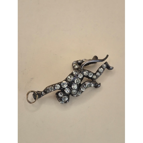 174 - 925 Silver & Crystal Monkey Pendant & Brooch Measures Pendant 3.5cm Drop Brooch 3cm Long