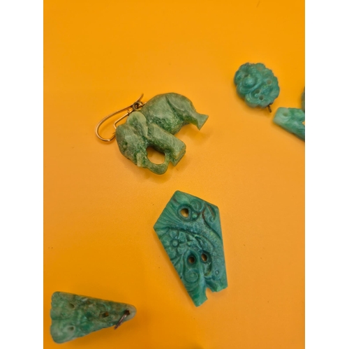 212 - Small Collection of Jade Some are Pendants Some are Broken Loose Bits&nbsp;