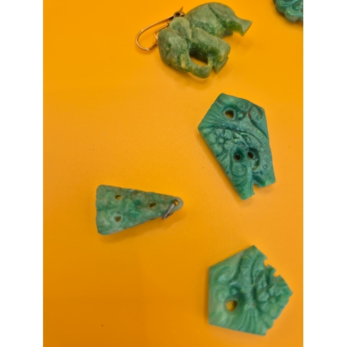 212 - Small Collection of Jade Some are Pendants Some are Broken Loose Bits&nbsp;
