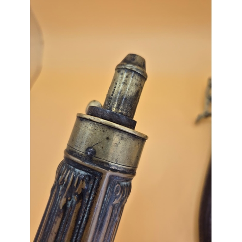 219 - Two Vintage Gun Powder Flask Includes a Copper Dixon & Sons One along with a Unmarked Leather On... 
