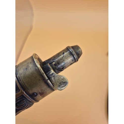 219 - Two Vintage Gun Powder Flask Includes a Copper Dixon & Sons One along with a Unmarked Leather On... 