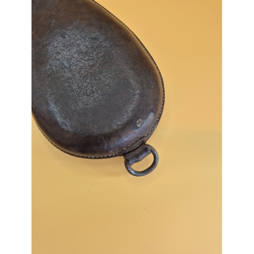 219 - Two Vintage Gun Powder Flask Includes a Copper Dixon & Sons One along with a Unmarked Leather On... 