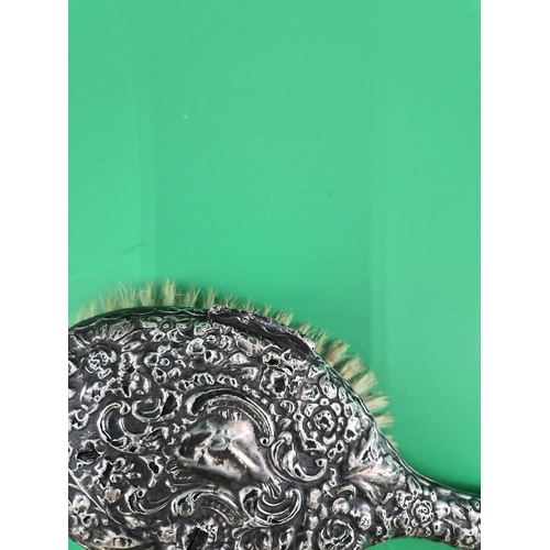 312 - Three Pieces of Sterling Silver Vanity Item Includes Mirror, & Two Brushes Not A Set Just Suitab... 