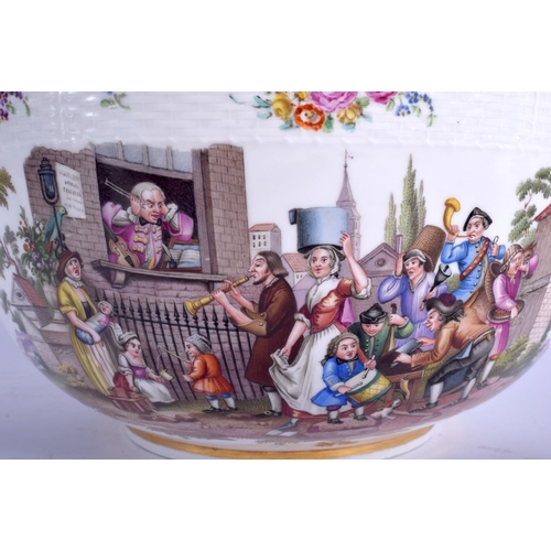 104 - A FINE LARGE 19TH CENTURY KPM BERLIN TUREEN AND COVER wonderfully painted with figures enjoying a fe... 