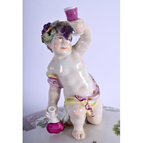 104 - A FINE LARGE 19TH CENTURY KPM BERLIN TUREEN AND COVER wonderfully painted with figures enjoying a fe... 