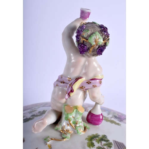 104 - A FINE LARGE 19TH CENTURY KPM BERLIN TUREEN AND COVER wonderfully painted with figures enjoying a fe... 