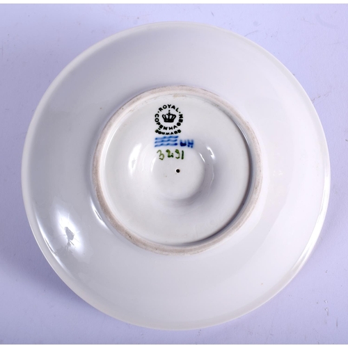 108 - A ROYAL COPENHAGEN PORCELAIN DISH with seated mermaid. 13.5 cm wide.