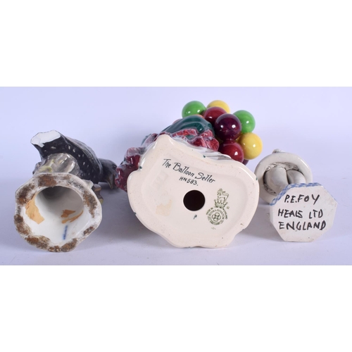 110 - A ROYAL DOUTLON FIGURE etc. Largest 22 cm high. (3)