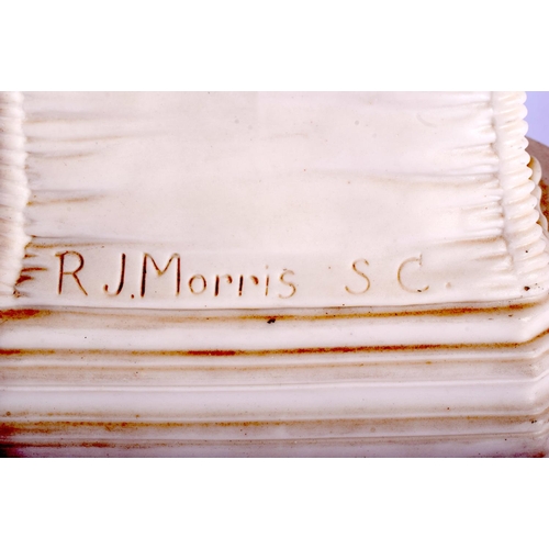 113 - A LARGE PAIR OF 19TH CENTURY ENGLISH PARIANWARE FIGURES After R J Morris, modelled as sleeping child... 