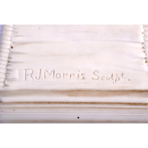 113 - A LARGE PAIR OF 19TH CENTURY ENGLISH PARIANWARE FIGURES After R J Morris, modelled as sleeping child... 